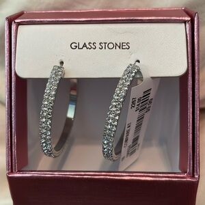 Bling hoop, earrings, brand new in box!
